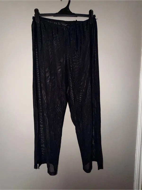 La Blanca Black Sheer Swim Coverup Pants with Drawstring Waist - Image 2