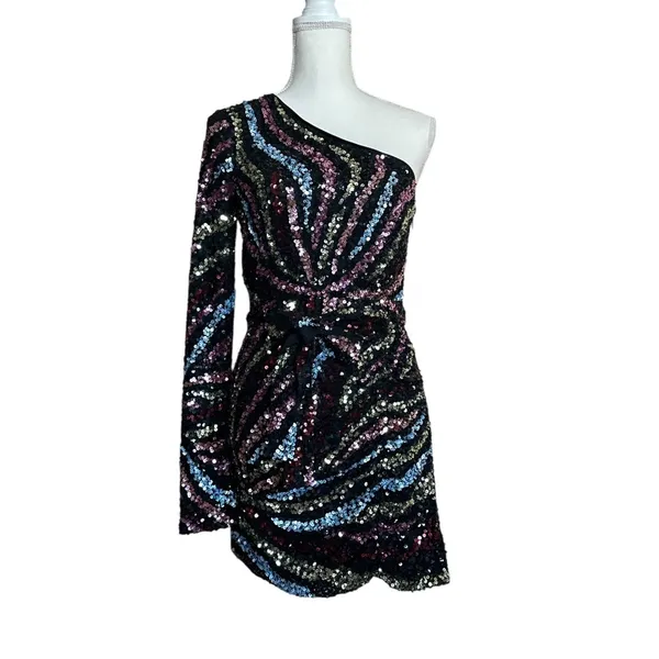 Show Me Your Mumu Shimmy Mini Dress in Starbust Sequins Medium New Womens - Image 5