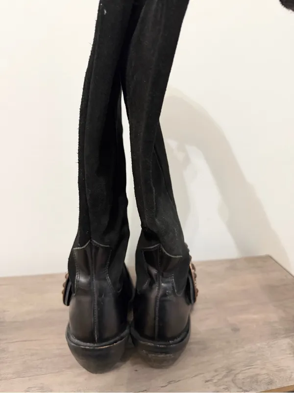 Baci Phoenix Black Suede Leather Boots with Medallion Womens Size 7.5 - Image 3