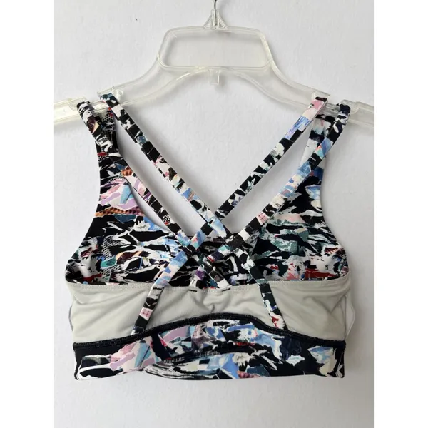 Lululemon Size 6 Multicolor Energy Bra Longline Strappy Sports Bra With Crisscro - Image 7