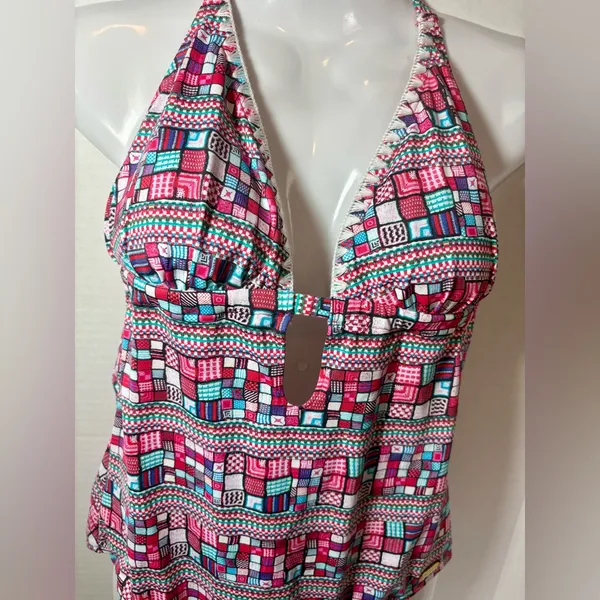 SUNSEEKER Australia NWOT Geometric Print Halter One-Piece Swimsuit - Image 4