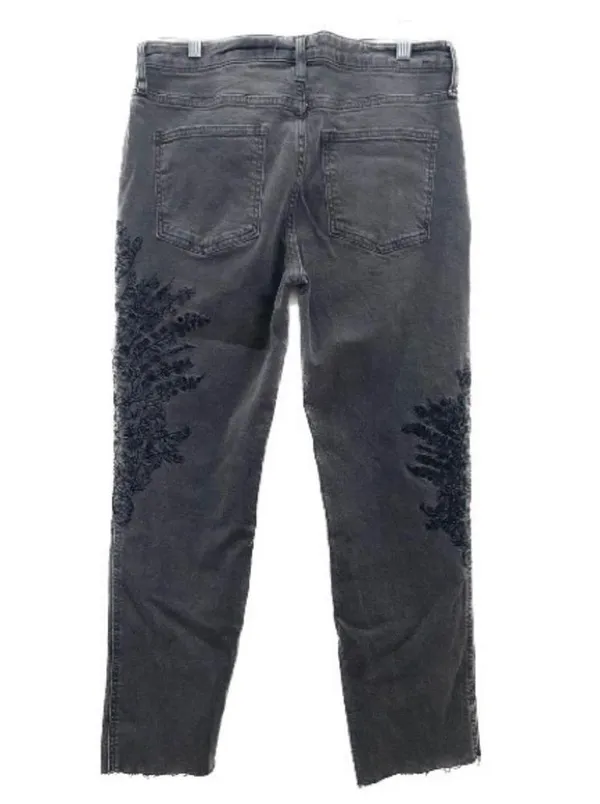 FREE PEOPLE We The Free OB737354 Embroidered Girlfriend Jeans Size 29 - Image 8