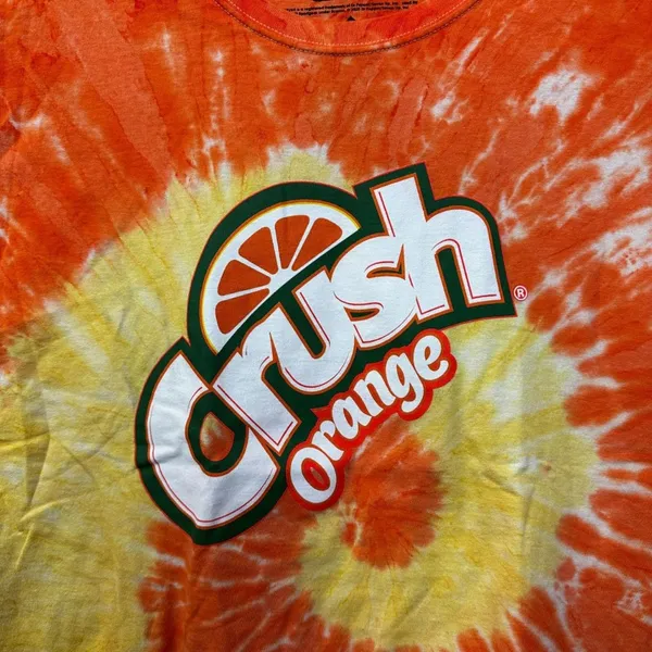 Crush Orange Citrus Flavored Soda Promo Tie Dye Crop Top L - Image 2