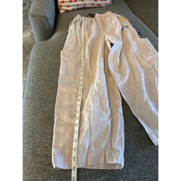 Savage X Fenty‎ Beige Cargo Pants Size S Elastic Waist Logo Tape Casual Lounge - Image 10