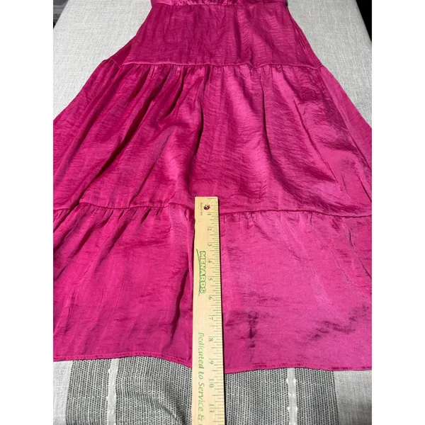 Sam Edelman Womens Pink Satin Tiered Halter Neck Maxi Dress Size 4‎ Boho Chic - Image 3