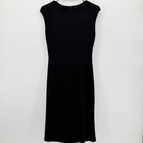 Lauren Ralph Lauren Black‎ Ruched Drape Neck Sheath Dress Womens sz 6 Sleeveless - Image 2