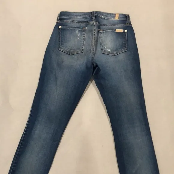 7 for all mankind ankle skinny blue jeans - Image 5