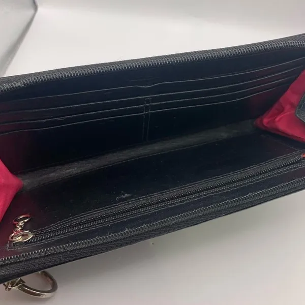 COACH Black Signature Canvas Wristlet Wallet - Image 5