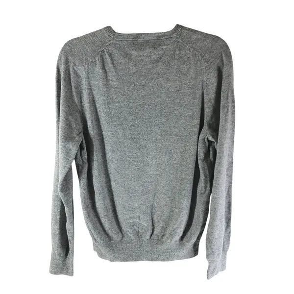 J Crew Womens Sweater Gathered Hem Cotton Crew Neck Gray M - Image 2