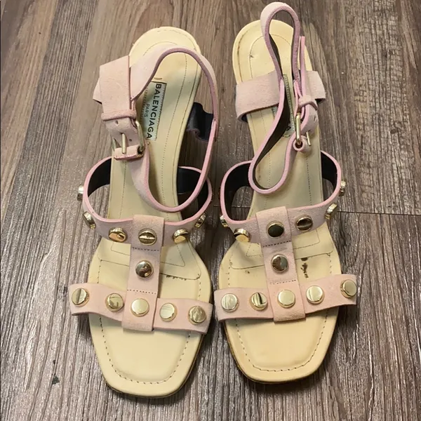 🎉HP🎉 Balenciaga Studded leather wedge sandals - Image 3