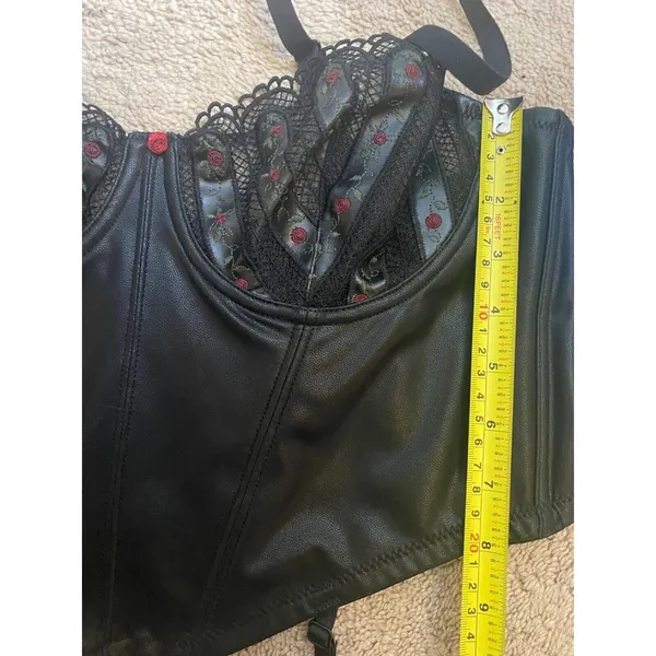 Savage X Fenty Black Bustier Rihanna Renaissance Rose Corset Caviar Size XL - Image 14