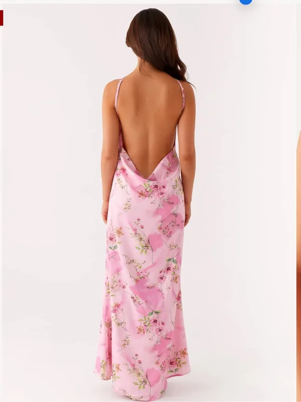 Peppermayo Pascal Maxi Dress Halter wedding guest drape open back Floral Print - Image 3