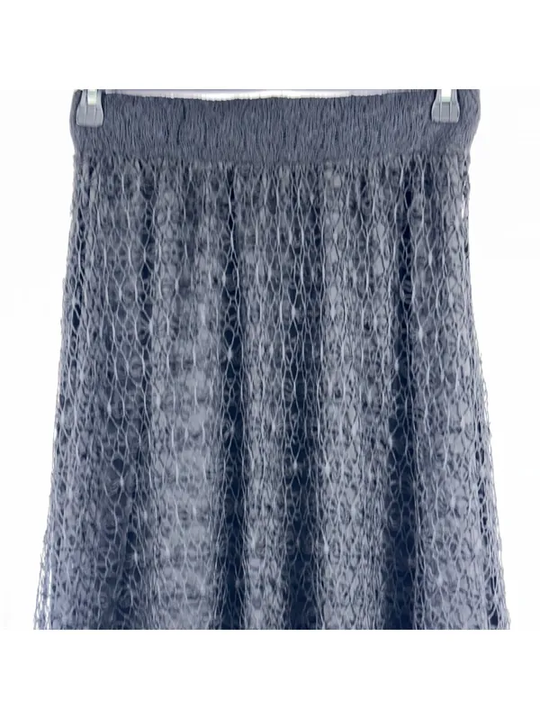 Lapis Women’s Black Crochet Lace Maxi Skirt Size M Boho Tiered - Image 2