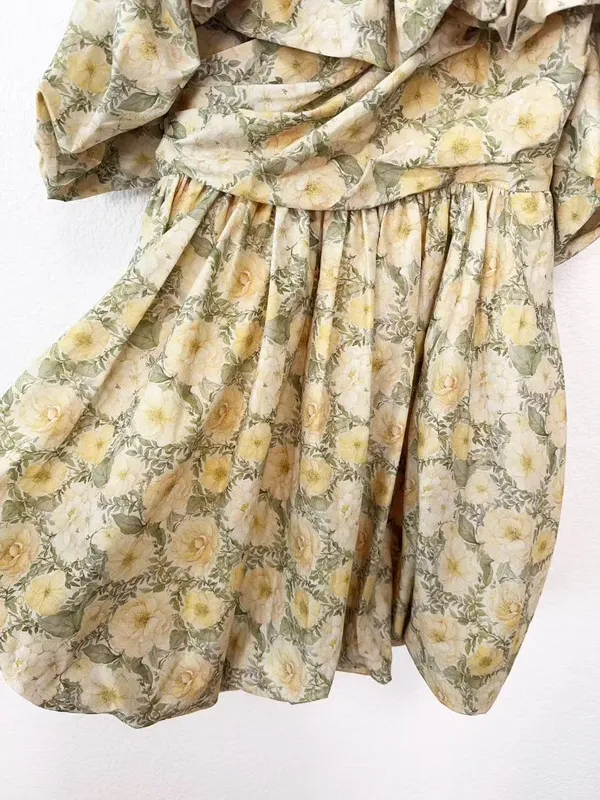 En Saison Blaine Off Shoulder Mini Dress in Buttercup Sage Small $138 - Image 4