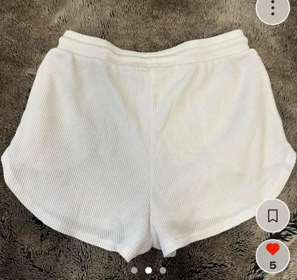 garage white waffle knit shorts - Image 2