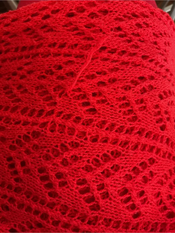 Source Unknown Red Crochet Knit Mini Dress XS S Pink Contrast Lining Strappy Summer Festival - Image 6
