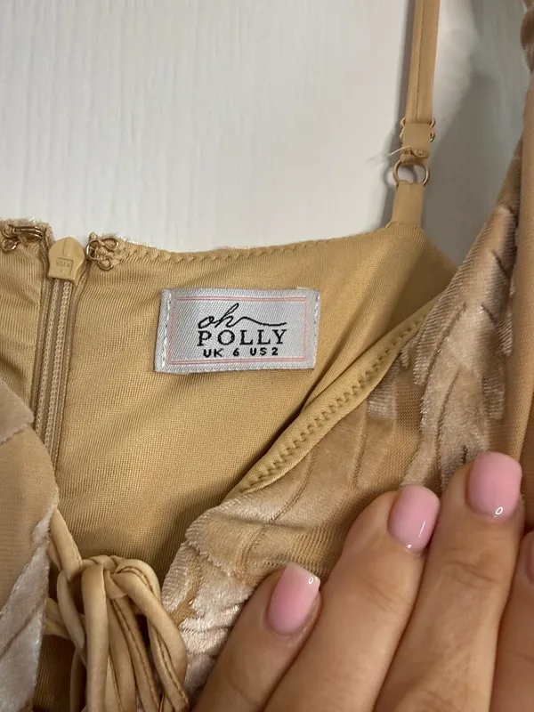 Oh Polly Tan & White Mini Dress Size 2 - Image 10