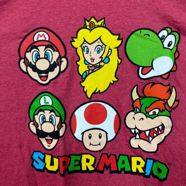 Super Mario Luigi Peach Yoshi Toad Bowser Nintendo Tee M - Image 2