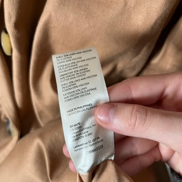 Maeve‎ Anthropologie Oversized Double Breasted Blazer Jacket Size 8 Linen Blend - Image 8