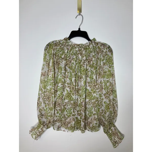 Misa Clio top blouse green goddess‎ semi sheer women's size small professional - Image 11