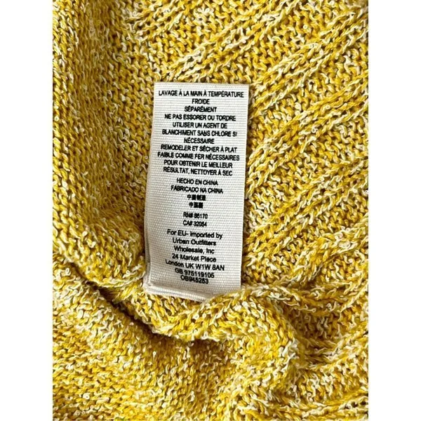 Free People Bombshell Cropped Knitted Sleeveless Top Mustard Yellow sz Small‎ - Image 8
