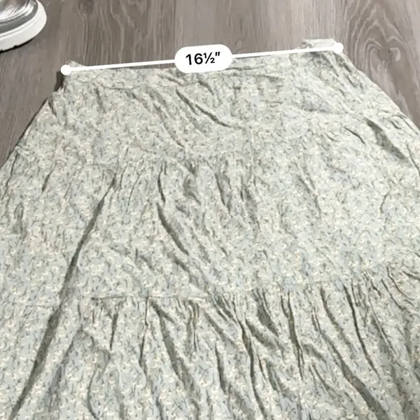 Lulus Sweet and Flirty Sage Green Floral Print‎ Two Piece Crop Top & Skirt XL - Image 12