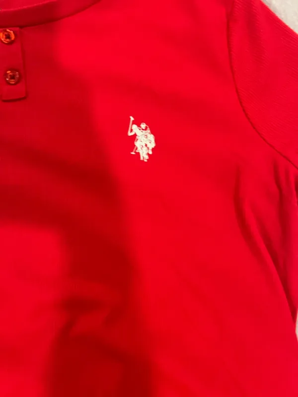 U.S. Polo Assn. ' Red Short Sleeve Henley Top with shorts set Size M - Image 6