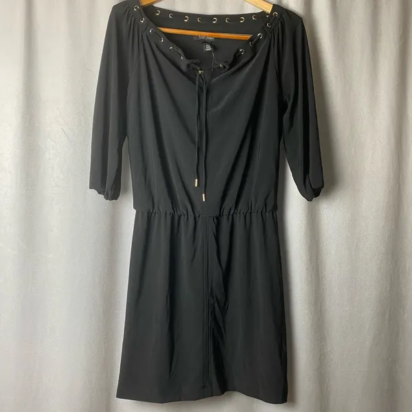 White House Black Market Goth Grunge Comfy Black Dress indie sleaze XS - Image 2
