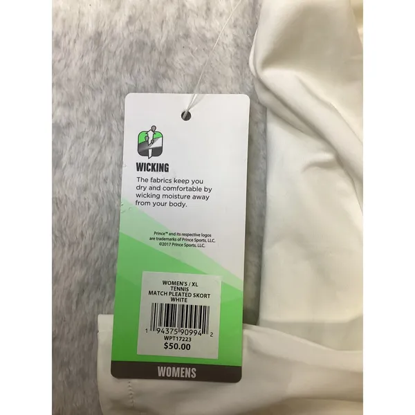Prince Womens Tennis Match‎ Pleated Skort White XL WPT17223 Wicking Activewear - Image 7