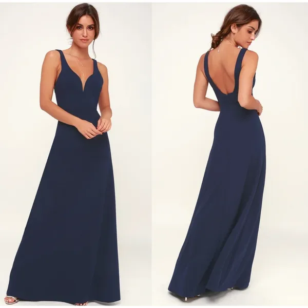 Lulus Alluring Temptation Black Backless Ruched Mermaid Maxi Dress Size XS - Image 2