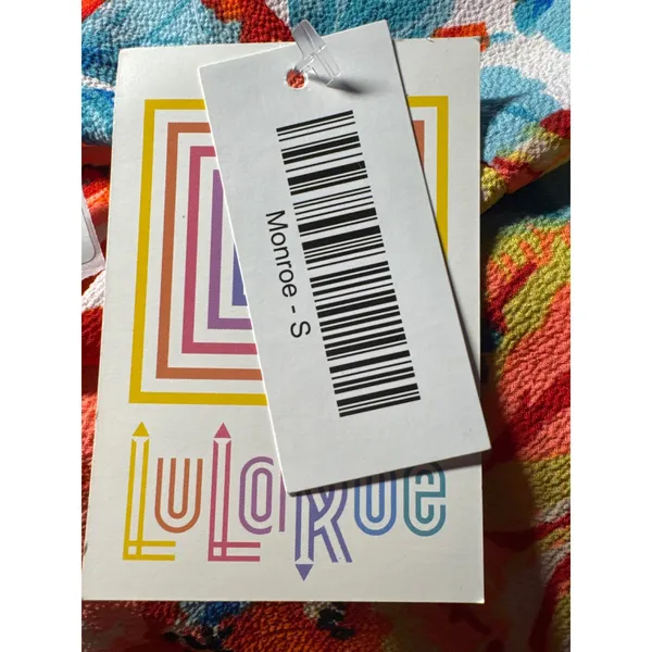 LuLaRoe Monroe Kimono Cardigan Floral Fringe‎ Coral Blue Yellow Pink Size S - Image 6