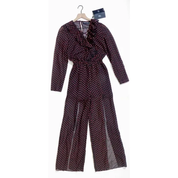 NWT!! THE FIFTH LABEL Titania Jumpsuit Black Red Clip Dot Dots Ruffle X-Small - Image 2