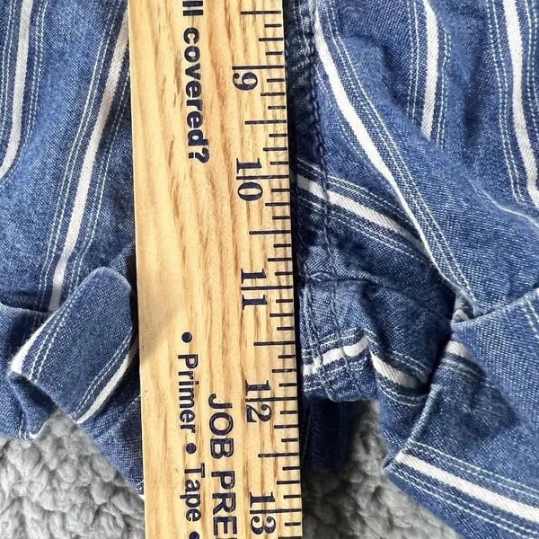 American Eagle Shorts Women 6 Blue White Striped‎ Pleated Paperbag Waist Boho - Image 6