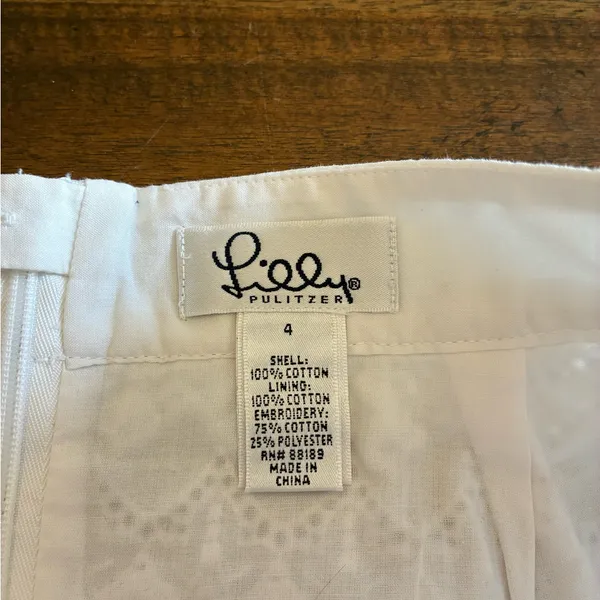 Lilly Pulitzer Skirt Women’s 4 White Lace 100% Cotton - Image 2