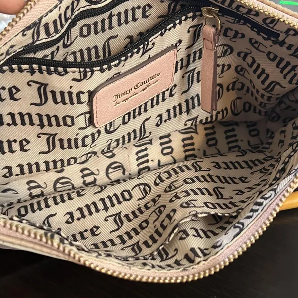 Juicy Couture Shoulder Bag Womens Embossed Heart Leather Purse Y2K Retro - Image 8