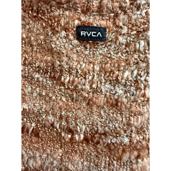 RVCA Womens Space Dye Knit‎ Pullover Sweater Brown Tan Kangaroo Pocket XS/S - Image 10