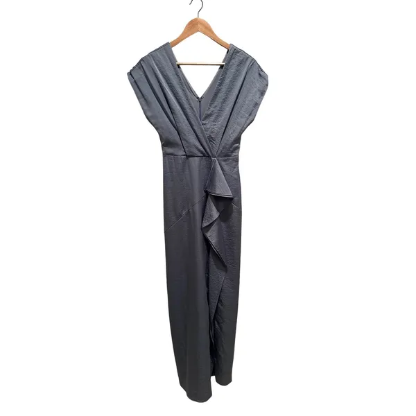 Harlyn Dusty Blue Ruffle Maxi Dress XS Wedding Guest‎ Bridesmaid Coquette - Image 3