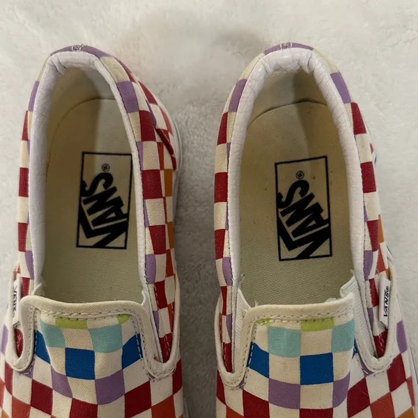 Vans Multicolor Checkered Slip-On Sneakers women’s 7.0 men’s 5.5 - Image 3