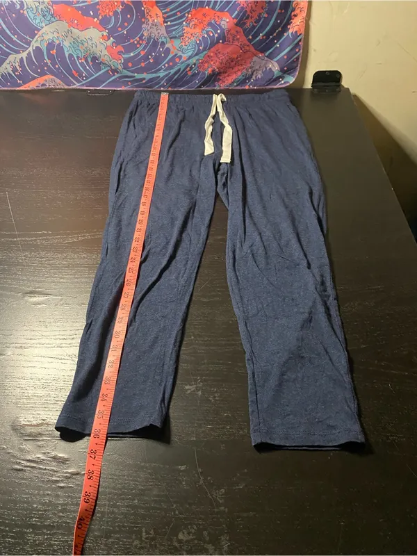 Navy Lounge Pants with Drawstring Blue - Image 4