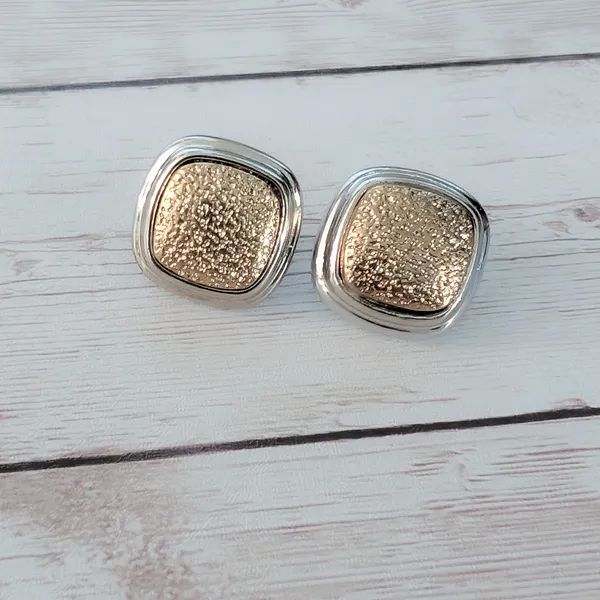 Vintage Clip On Earrings Silver Tone & Antique Gold Tone - Loose Clips - Image 2