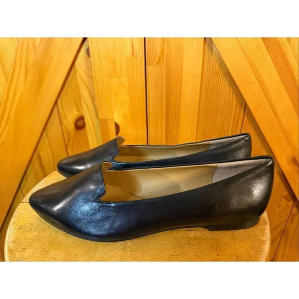 Trotters Harlowe Women's Slip-on Shoes Flats Pointed Toe Black Leather Size 9.5M - Image 3