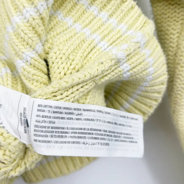 Abercrombie & Fitch Womens Yellow Cable Knit Preppy Tennis Prep‎ Sweater Size M - Image 6