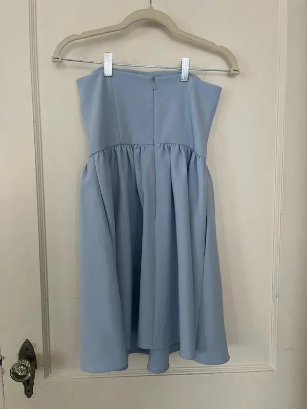 french connection strapless blue mini dress - Image 3