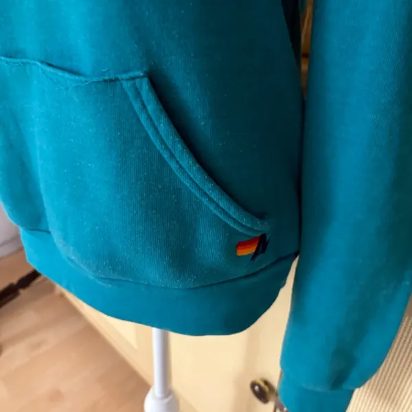AVIATOR NATION RARE Teal Lightning Bolt Sweatshirt Hoodie ‎ Size Small - Image 3