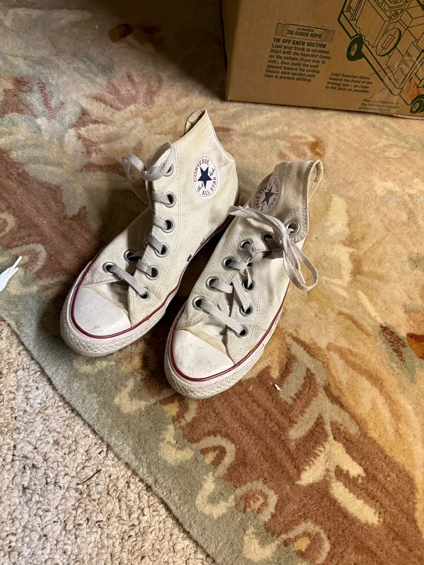 White Converse High-Top Sneakers - Image 2