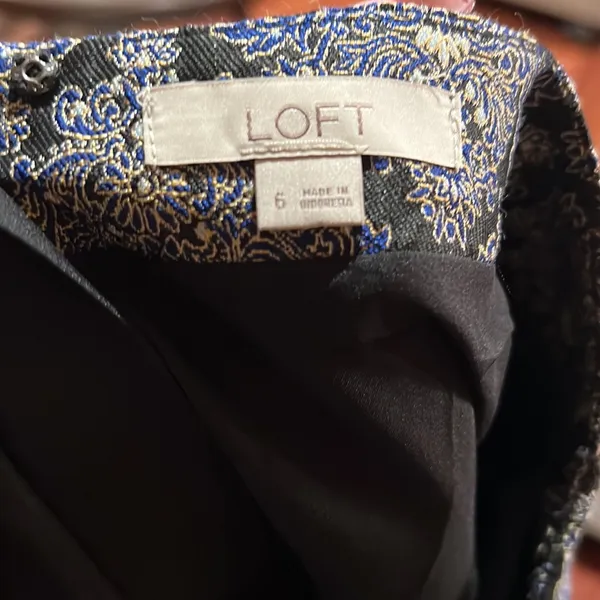 Loft blue patterned skirt - Image 5