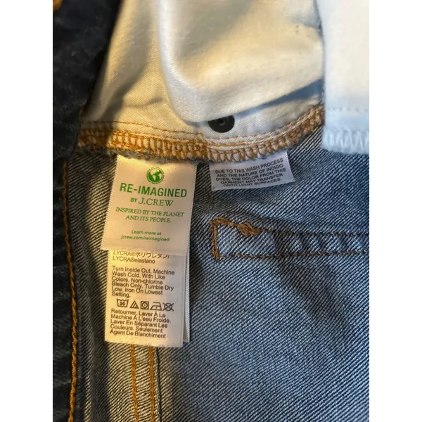 J Crew Mid Rise Flare Crop Jeans Blue Denim Distressed‎ Size 28 - Image 5