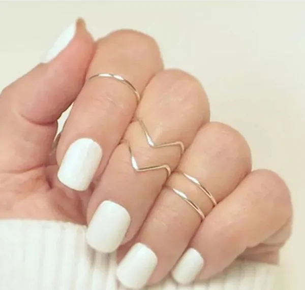 5pcs/Set silver Midi Rings - Image 3