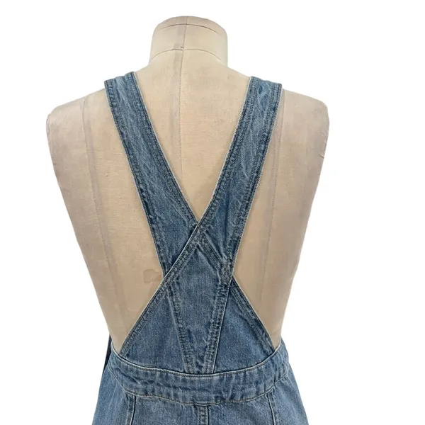 Free People Louise‎ Denim Skirtall Overall Dress Medium Wash Blue Size 0 - Image 10