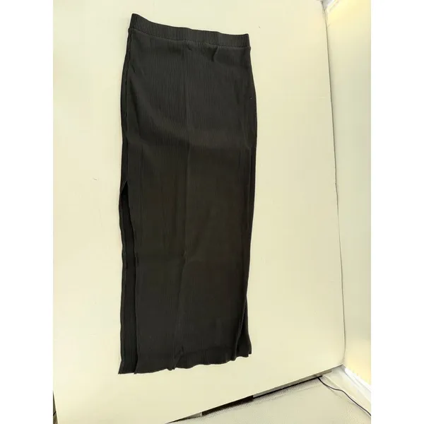 Miss Selfridge Black Ribbed Maxi Skirt Sz 6 Stretch Flare Witchy Grunge 90s Goth - Image 5